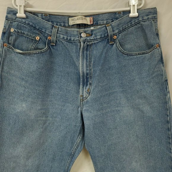 LEVIS 550 Mens 40x30 Relaxed Fit Straight Fit Medium Wash Denim Blue Jeans  - Picture 3 of 11